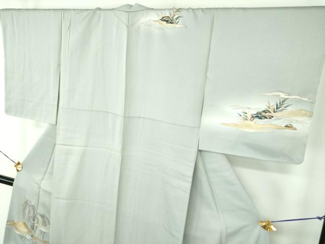 平和屋着物●訪問着　渡橋風景文　暈し染め　金銀彩　正絹　逸品　DABE5358ps_2