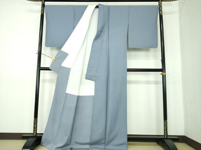 平和屋着物●上質な色無地　紗綾形地紋　紅掛空色　正絹　逸品　DABE5378ps_2