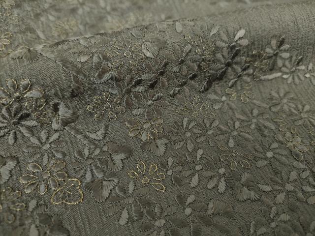 平和屋着物●青山みとも　訪問着　総刺繍　流水花文　金糸　正絹　逸品　DABE5386ps_7