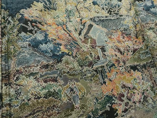 平和屋着物●都喜ヱ門　本場大島紬　7マルキ　総絣　奥の細道　藤絹織物謹製　証紙付き　正絹　逸品　DABE5393ps_3