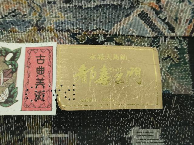 平和屋着物●都喜ヱ門　本場大島紬　7マルキ　総絣　奥の細道　藤絹織物謹製　証紙付き　正絹　逸品　DABE5393ps_7