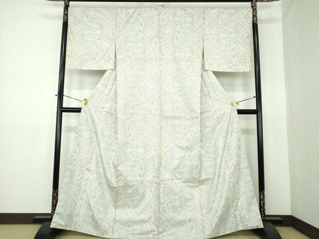 平和屋着物●本場大島紬　白大島　9マルキ　ペイズリー花文　やまと誂製　正絹　逸品　DABE5401ps