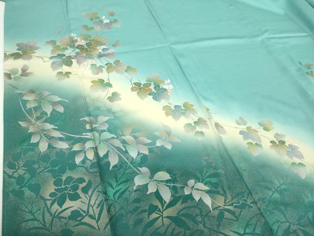 平和屋着物●訪問着　蔦の葉花文　暈し染め　金銀彩　正絹　逸品　DABE5453ps_4