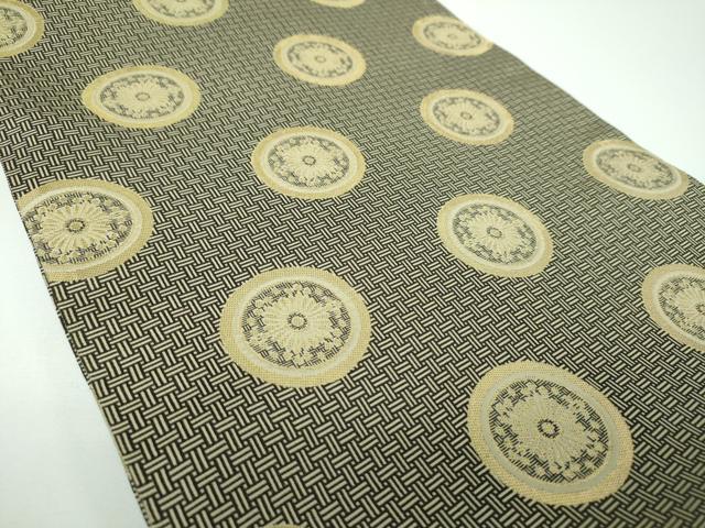 平和屋着物○九寸開き名古屋帯 糸屋輪宝手 金糸 正絹 逸品 DABE5466ps