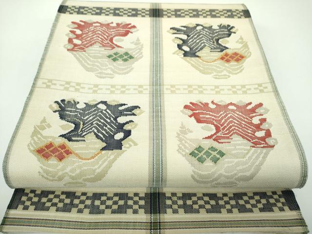 平和屋着物●六通柄　本袋帯　紬地　龍村平蔵柄　甲比丹孔雀　正絹　逸品　DABE5505ps 40,560円