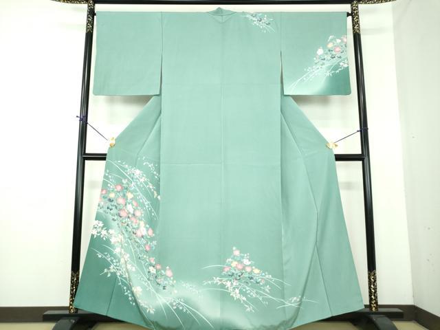 平和屋着物●訪問着　友禅　草花文　暈し染め　正絹　逸品　DABE5695ps