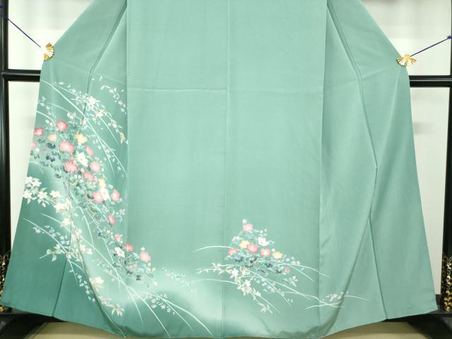 平和屋着物●訪問着　友禅　草花文　暈し染め　正絹　逸品　DABE5695ps_3