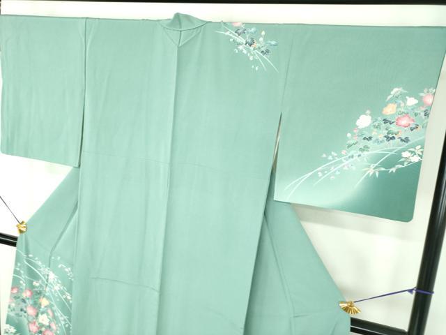 平和屋着物●訪問着　友禅　草花文　暈し染め　正絹　逸品　DABE5695ps_2