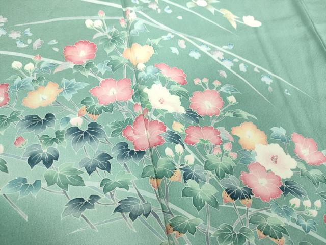 平和屋着物●訪問着　友禅　草花文　暈し染め　正絹　逸品　DABE5695ps_5
