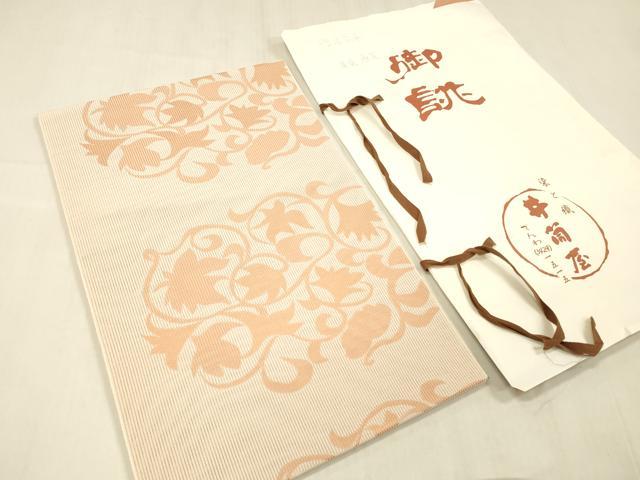平和屋着物＊夏物　八寸名古屋帯　絽　唐草文　たとう紙付き　井筒屋謹製　正絹　逸品　DABE6044cm