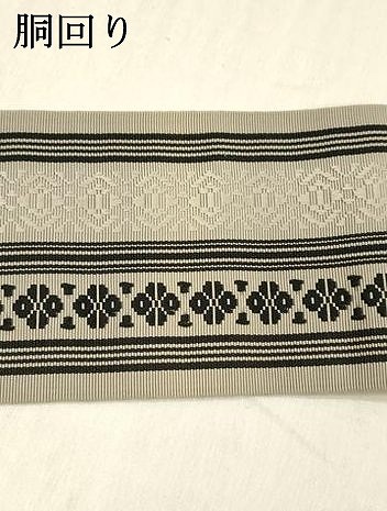 平和屋着物●男性　本場筑前博多織　角帯　献上　証紙付き　正絹　逸品　DABE6169cm_6