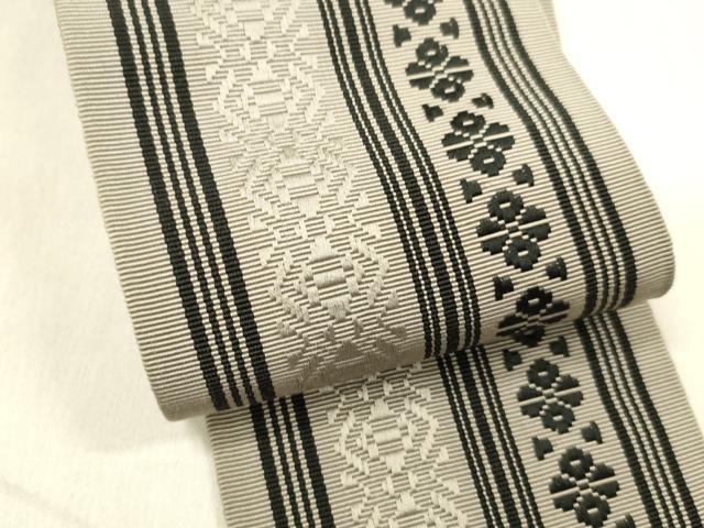 平和屋着物●男性　本場筑前博多織　角帯　献上　証紙付き　正絹　逸品　DABE6169cm_2