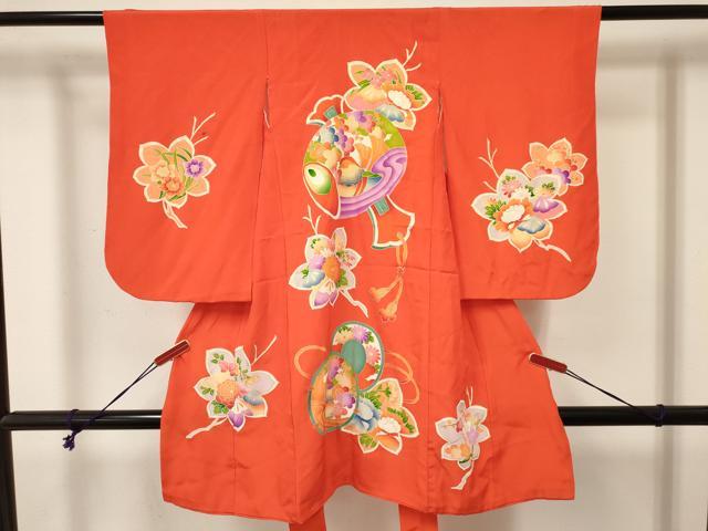 平和屋着物[]七五三 女の子 3歳 祝着 三つ身 長襦袢(袷)セット 駒