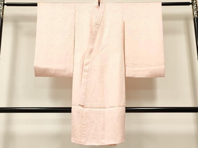 平和屋着物[]女の子　子供　長襦袢　袷　紗綾形花地紋　シェルピンク色　洗える着物　DABE7058ma 8,008円