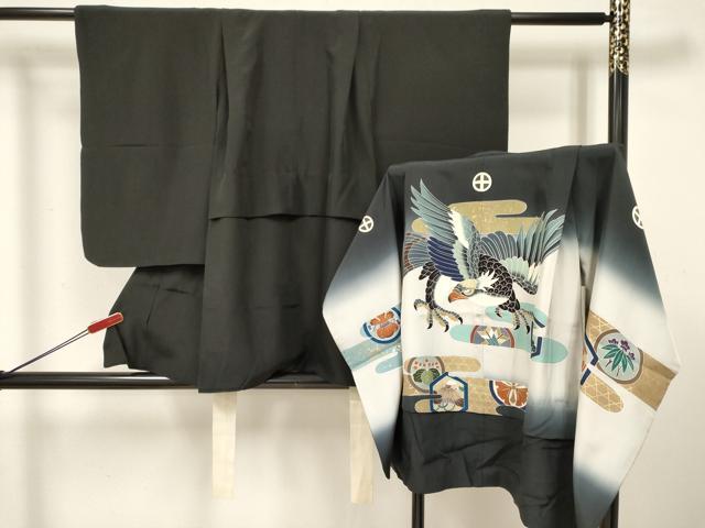 平和屋着物[]七五三　男の子　祝着・羽織セット　鷹　鷲　エ霞吉祥文　暈し染め　金銀彩　逸品　DABE7166ma 22,750円
