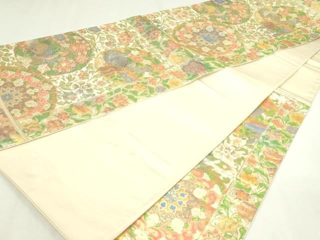 平和屋本店▼六通柄袋帯　唐花更紗華紋　ｋ24金箔織　正絹　24ｋ　逸品　DABE9116sf_6