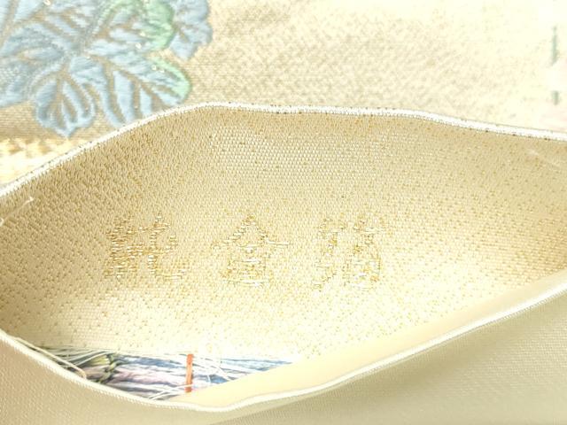 平和屋本店▼「美しいキモノ」お馴染みのメーカー　となみ織物　六通柄袋帯　地紙草花文　純金箔　正絹　24ｋ　逸品　DABE9130sf_4