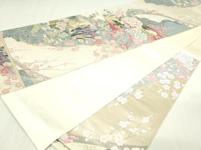 平和屋本店▼「美しいキモノ」お馴染みのメーカー　となみ織物　六通柄袋帯　地紙草花文　純金箔　正絹　24ｋ　逸品　DABE9130sf_5
