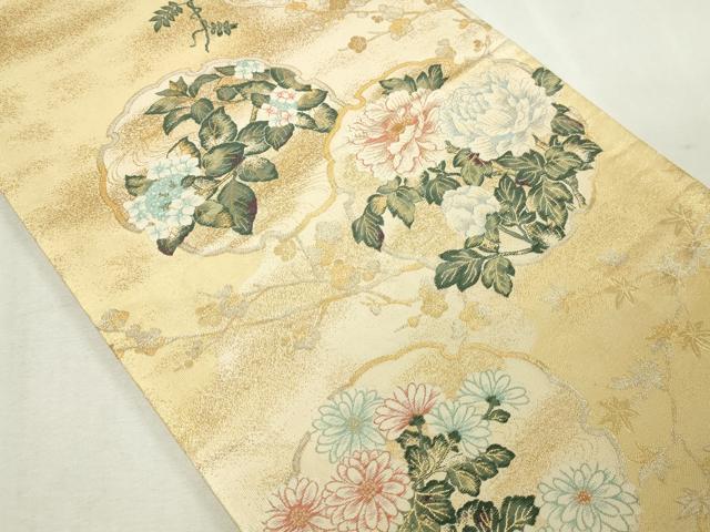 平和屋本店▼六通柄袋帯　錦繍雪輪文　本金箔　正絹　24ｋ　逸品　 DABE9133sf_1