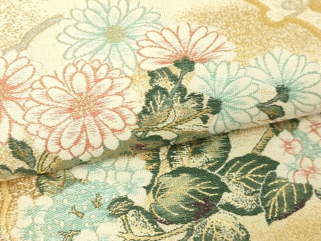 平和屋本店▼六通柄袋帯　錦繍雪輪文　本金箔　正絹　24ｋ　逸品　 DABE9133sf_2