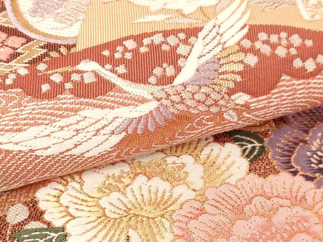 平和屋本店▼九寸名古屋帯　唐織　几帳吉祥文　九百錦　純金箔　二重織　正絹　24ｋ　逸品　DABE9151sf_2