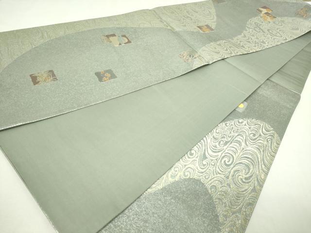 平和屋本店▼松尾光琳　六通柄袋帯　本金琳派紅白梅図　正絹　逸品　DABE9175sf_7