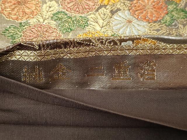 平和屋本店▼六通柄袋帯　草花文　純金二重箔　正絹　逸品　DABE9274sf_4