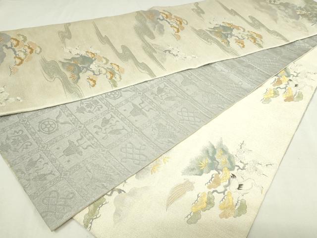 平和屋本店▼世界的友禅作家　千地泰弘　両面　六通柄袋帯　飛天来迎十福之図　本金箔　正絹　逸品　DABE9276sf_7