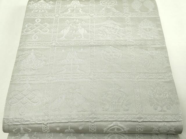 平和屋本店▼世界的友禅作家　千地泰弘　両面　六通柄袋帯　飛天来迎十福之図　本金箔　正絹　逸品　DABE9276sf_8