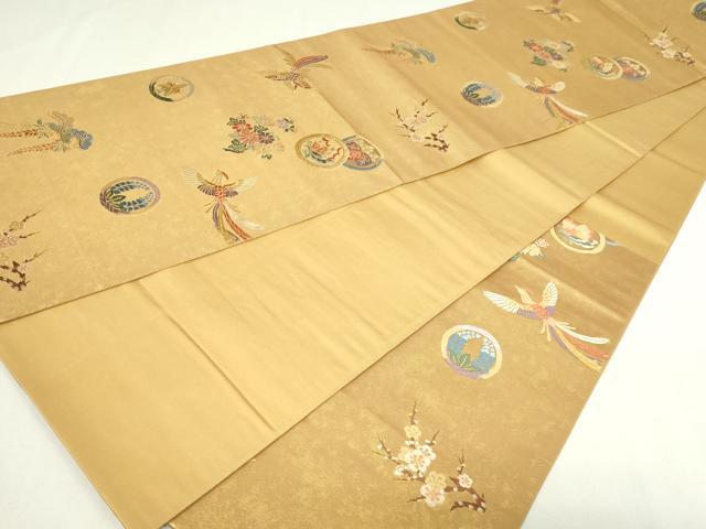平和屋本店▼六通柄袋帯　唐織　鳳凰花蝶文　慴金錦引箔　正絹　逸品　DABE9280sf_5