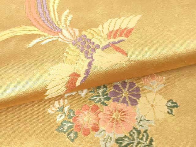平和屋本店▼六通柄袋帯　唐織　鳳凰花蝶文　慴金錦引箔　正絹　逸品　DABE9280sf_2