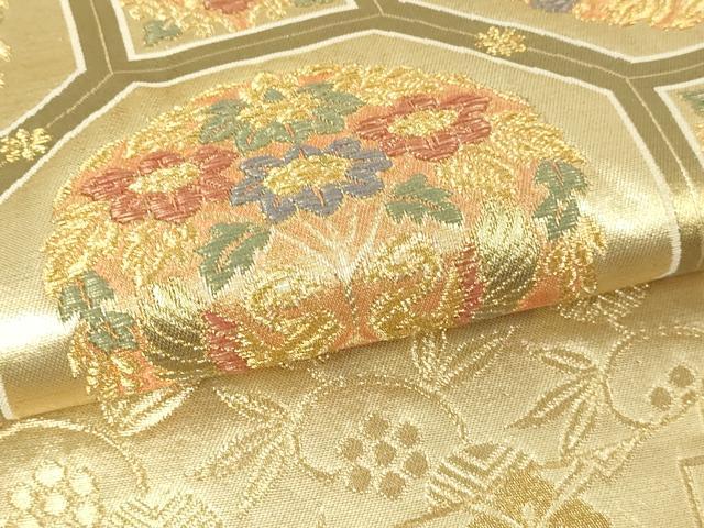 平和屋本店▼六通柄袋帯　金彩正倉院　正絹　逸品　DABE9289sf_2
