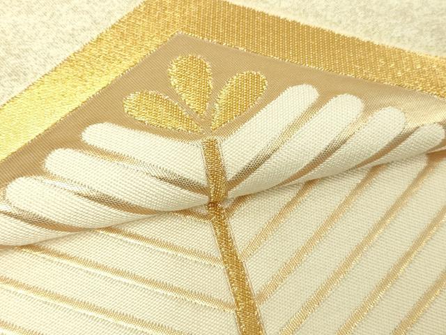 平和屋本店▼六通柄　本袋帯　若松葉文　金繍錦　正絹　逸品　DABE9291sf_2