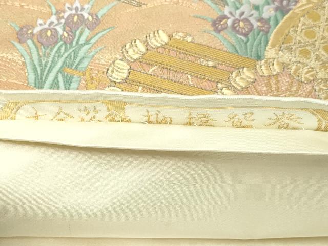 平和屋本店▼六通柄袋帯　唐織　柳橋鴛鴦　本金箔　正絹　逸品　DABE9296sf_4