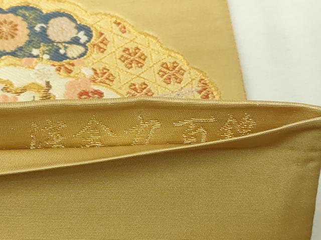 平和屋本店▼六通柄袋帯　唐織　雲取錦薫花鳥　漆金九百錦　正絹　逸品　DABE9297sf_5
