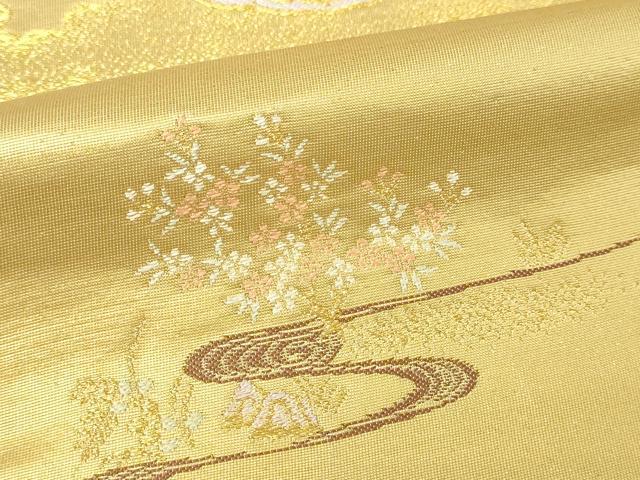 平和屋本店▼六通柄袋帯　唐織　雲取錦薫花鳥　漆金九百錦　正絹　逸品　DABE9297sf_3