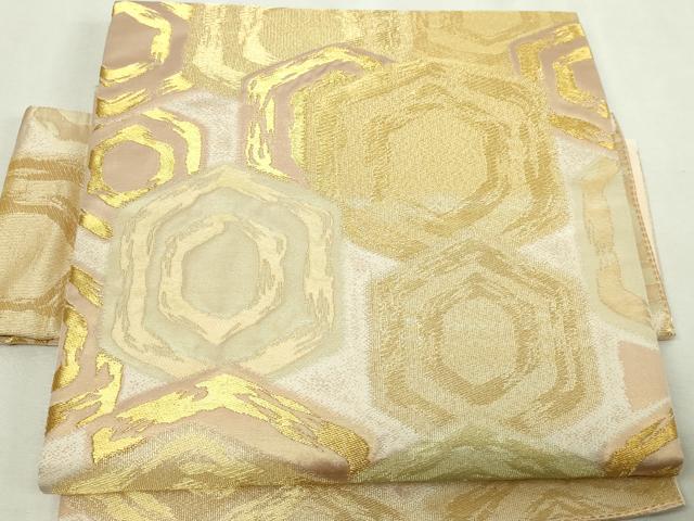 平和屋本店▼つけ帯　瑞祥亀甲文　本金　正絹　逸品　DABE9306sf_1
