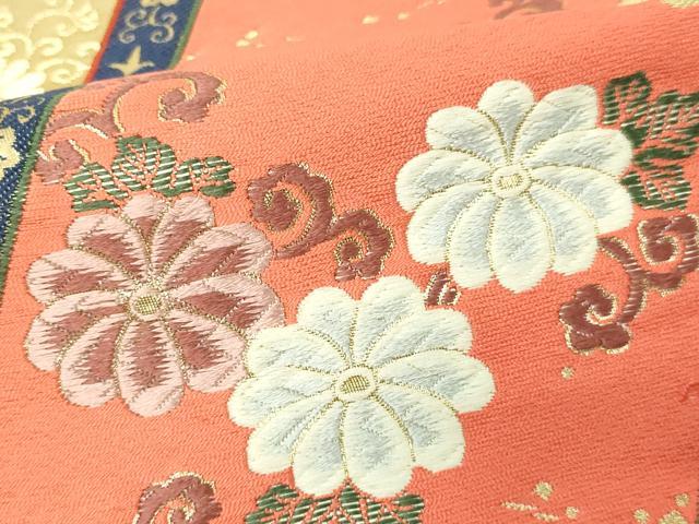 平和屋本店▼六通柄袋帯　唐織　結び紐花唐草文　九百錦　純金箔24ｋ　正絹　逸品　DABE9312sf_3