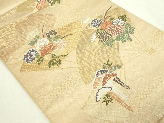 平和屋本店▼六通柄袋帯　唐織　吉祥模様　24ｋ本金箔　正絹　逸品　DABE9313sf_1