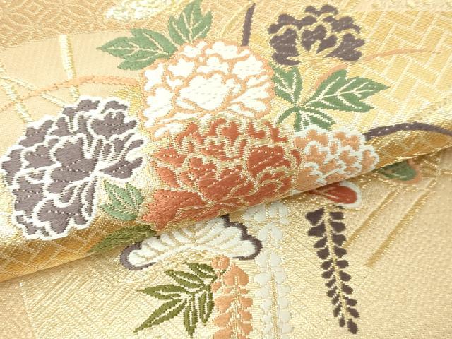平和屋本店▼六通柄袋帯　唐織　吉祥模様　24ｋ本金箔　正絹　逸品　DABE9313sf_2