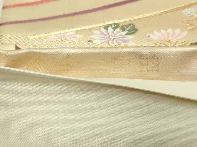 平和屋本店▼六通柄袋帯　唐織　流水扇面文　本金二重箔　正絹　逸品　DABE9322sf_4