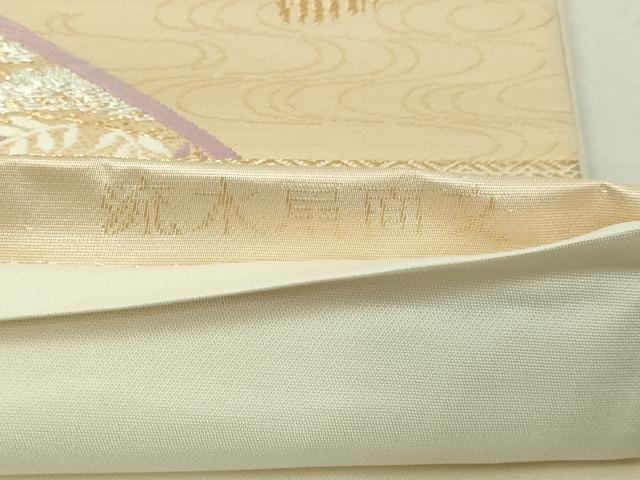 平和屋本店▼六通柄袋帯　唐織　流水扇面文　本金二重箔　正絹　逸品　DABE9322sf_5