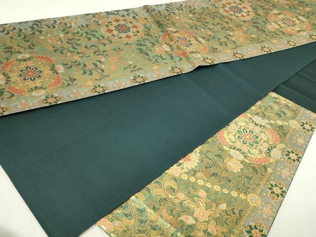 平和屋本店▼六通柄袋帯　斜取更紗華文　珠金　正絹　逸品　DABE9325sf_6
