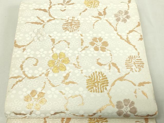 平和屋本店▼六通柄　本袋帯　笹づる　純金箔　正絹　逸品　DABE9338sf