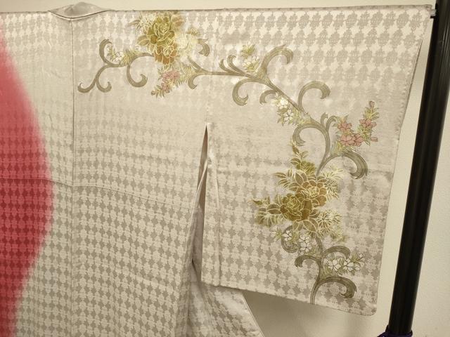 平和屋着物●訪問着　草花文　暈し染め　金彩　正絹　逸品　DABE9626du_2