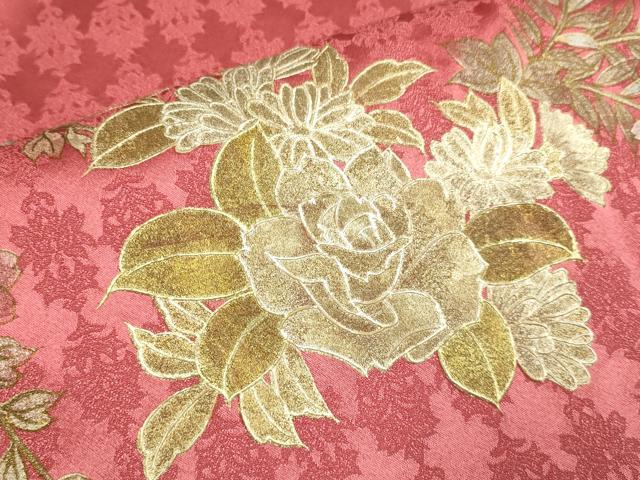平和屋着物●訪問着　草花文　暈し染め　金彩　正絹　逸品　DABE9626du_7