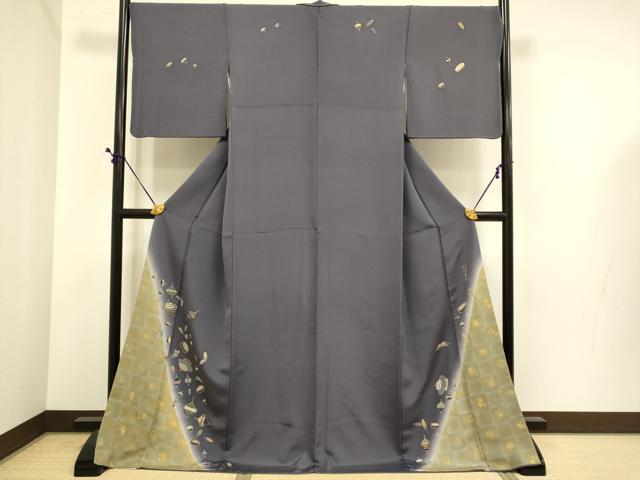 平和屋着物●訪問着　作家物　独楽　暈し染め　金彩　ロング丈　正絹　逸品　DABE9679du