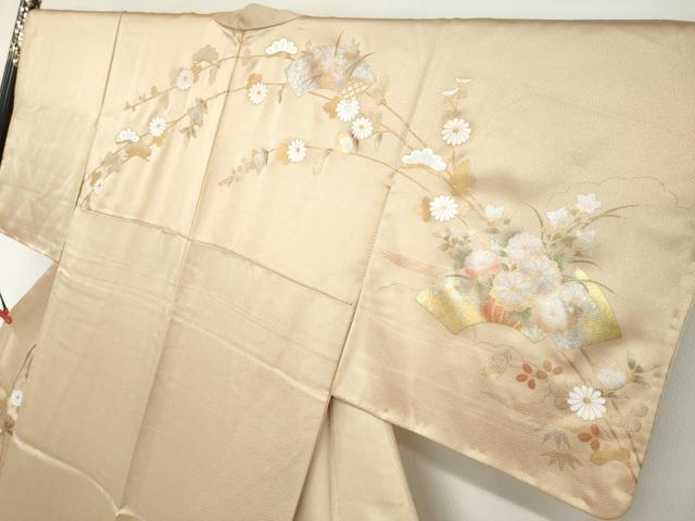 平和屋着物●訪問着　螺鈿　地紙重ね草花文　暈し染め　金銀彩　正絹　逸品　未使用　DABF1236ud_2