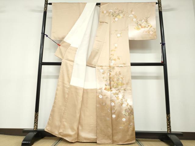 平和屋着物●訪問着　螺鈿　地紙重ね草花文　暈し染め　金銀彩　正絹　逸品　未使用　DABF1236ud_1