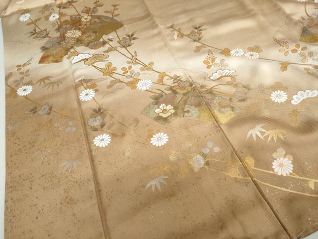 平和屋着物●訪問着　螺鈿　地紙重ね草花文　暈し染め　金銀彩　正絹　逸品　未使用　DABF1236ud_4